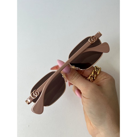 NEW Gucci GG1593S Rose Gold Violet Metal Sunglasses - Picture 4 of 7